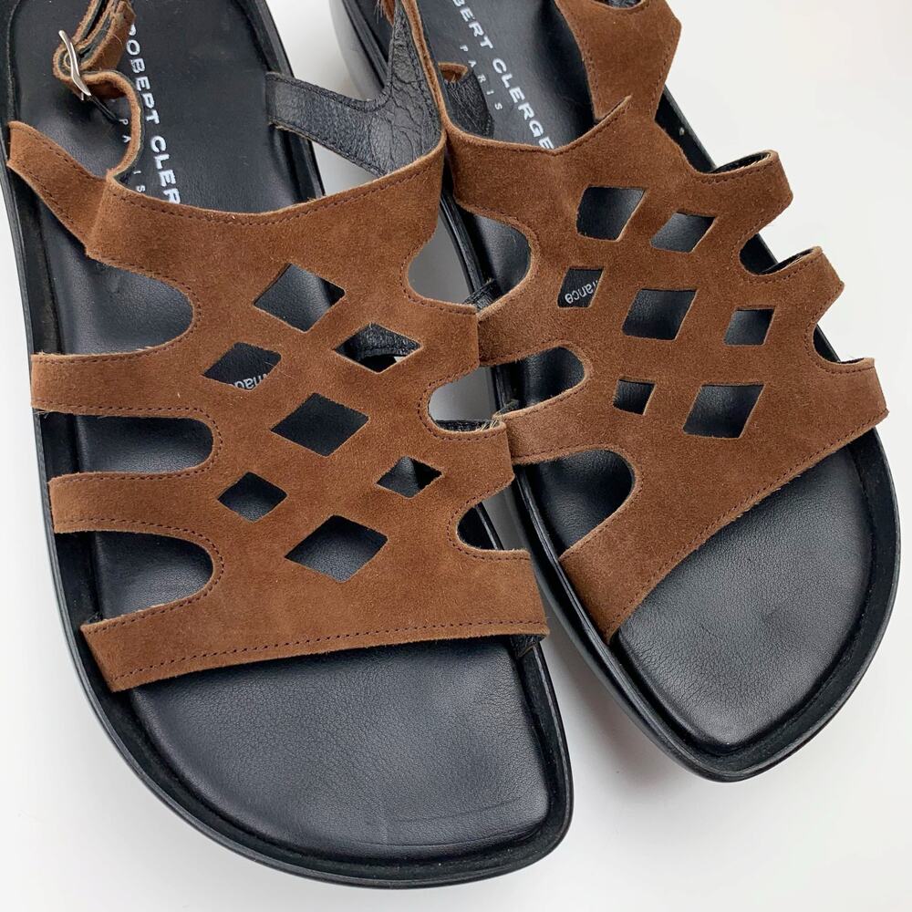 Robert Clergerie Sandals Brown Suede Women's 7 - Picture 3 of 12